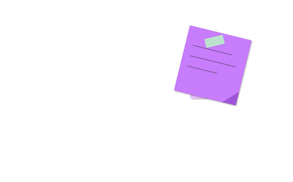 Purple sticky note with question mark icon on it