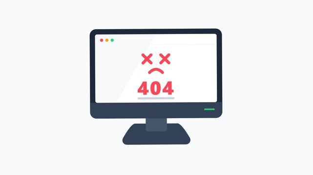 Error 404 Web Animation Loop Showing Missing Page Message