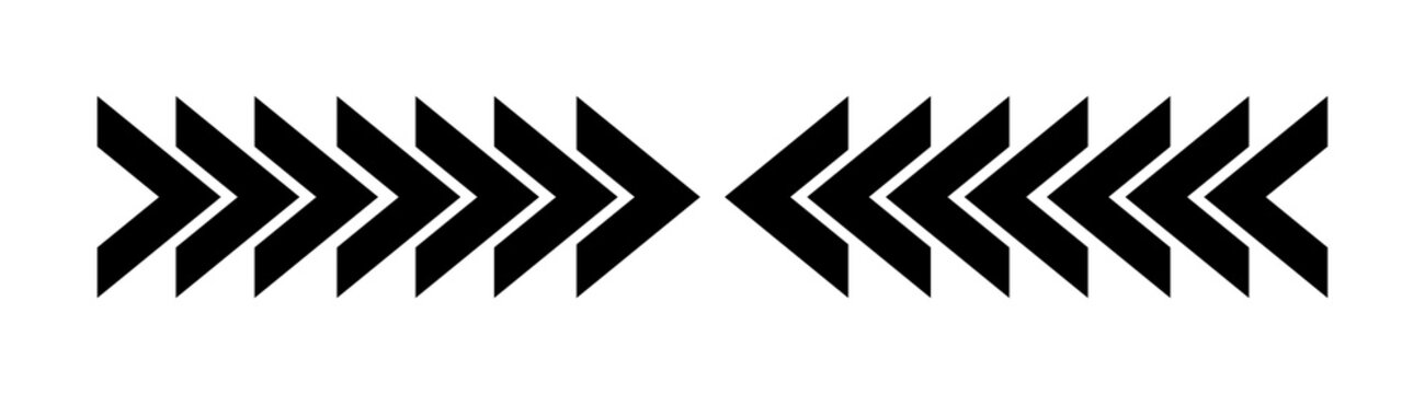 Symmetrical black chevron arrows pointing inward towards the center, isolated on a solid black background.