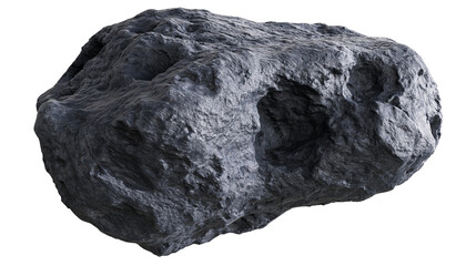 Dark rough asteroid with craters and irregular surface © Thaddeus