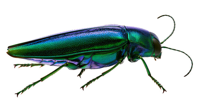 Metallic green and blue jewel beetle insect