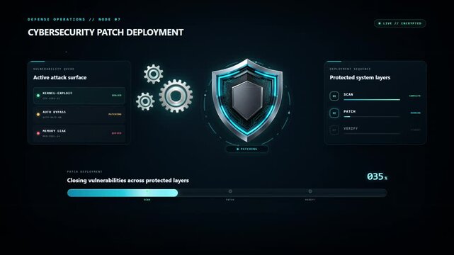 Cybersecurity Patch Deployment Interface Fills Progress Bar and Secures Systems