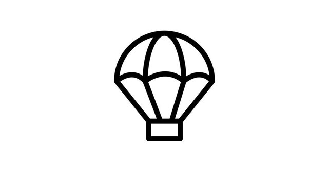 Parachute up and down icon animation isolated on white background