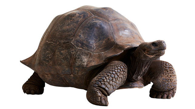 Giant tortoise with domed shell and scaly legs