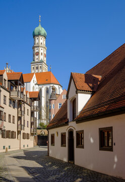 Germany, Augsburg, Klosterstadel in Ulrichsgasse, Basilica of SS. Ulrich and Afra