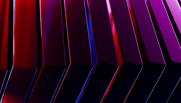 Abstract 3d rendering with vibrant colors and dynamic geometric pattern