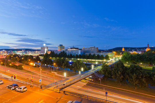 Germany, Saarland, View of express highway and city