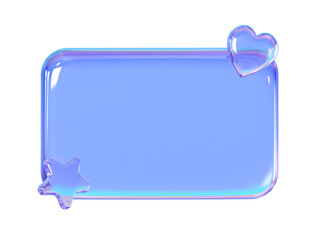 Naklejka premium 3D Y2K glass speech bubble blank dialog box for chat messages