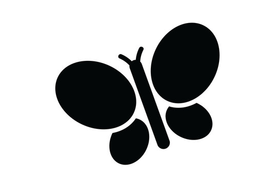 Butterfly Insect Nature Flying Spring Bug Solid Icon Vector