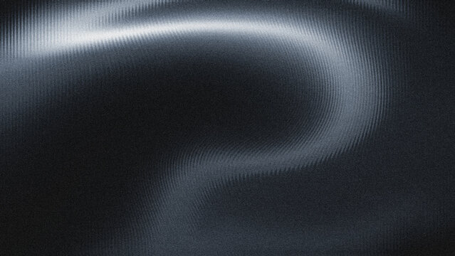 Dark charcoal grey texture, a soft undulating silver light with distinct ribbed patterns and fine digital grain, ideal for modern digital presentations.