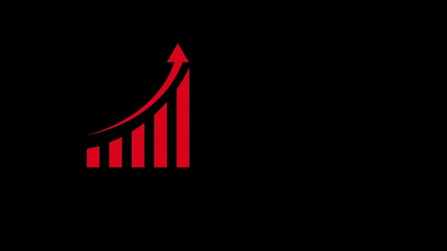 Business growth concept in graph chart showing marketing sales profit increasing to future target . growing business concept Clean Hi-tech style technology chart with a grid.