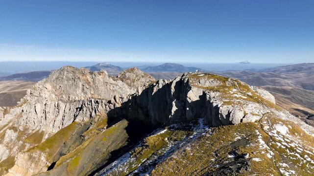Aerial view of Korab, the highest mountain in Albania