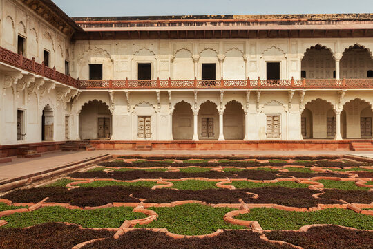 Courtryard of Agra fort in Agra, Uttar Pradesh, India