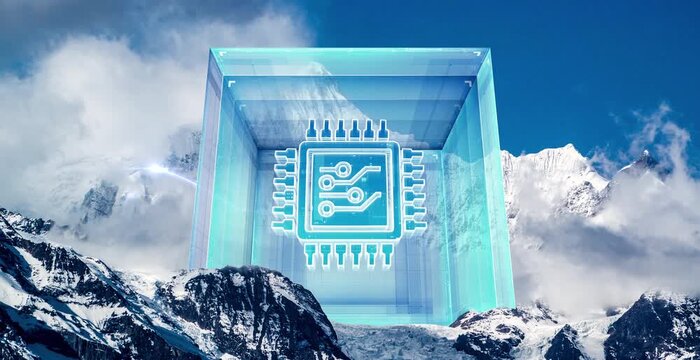 A dynamic background material showcasing futuristic intelligent technology 5G data symbols.