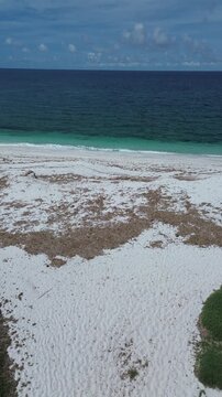 Aerial View of Wild Sardinian Coast Near Mari Ermi and Is Arutas