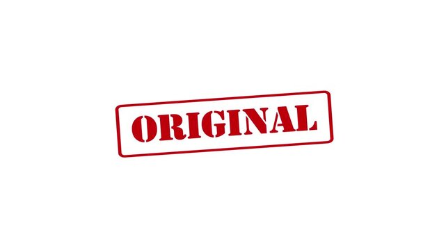 "Original" text animation with a transparent background, 4K video