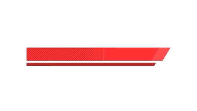 Red Lower Third Graphic Overlay with Solid Bold Color, Smooth Edges and Clear Area for Text, Titles and Details, Attention-Grabbing Element Ideal for News, Announcements and Formal Video Content