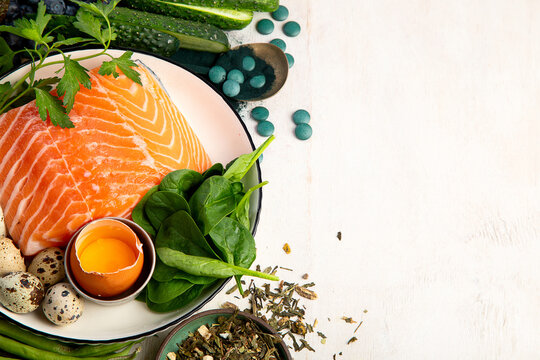 Beauty nutrition and anti-aging skincare concept.