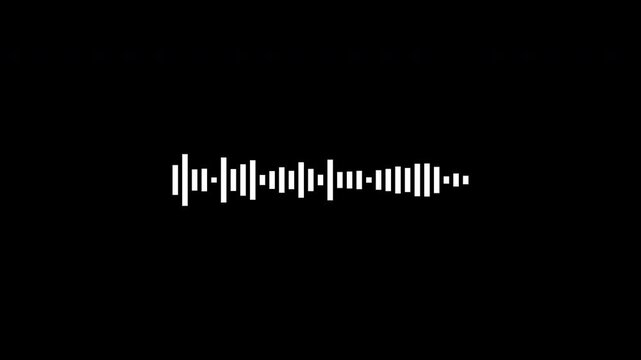 Technology digital signal Audio spectrum. Sound waves meter.  audio waveform, Sound wave isolated sound wave visualization, waveform loop, Digital voice visualization and digital audio .