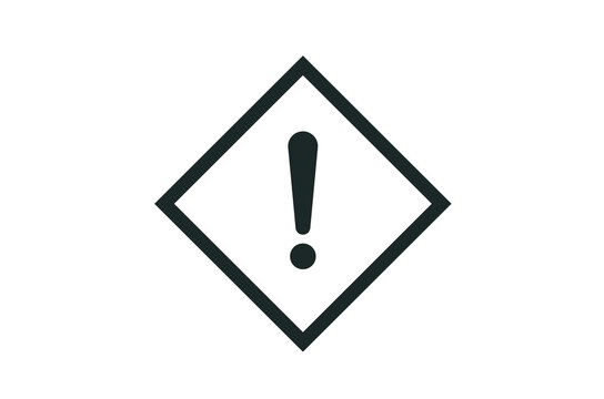 Diamond Exclamation Mark Warning Alert Vector Line Art Icon