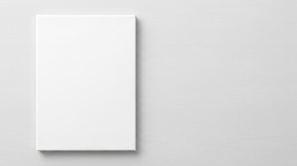 Fototapeta premium Blank white canvas on a light gray background with copy space.