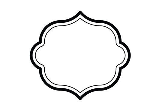 Vintage Ogee Frame Label Border Vector Outline Icon