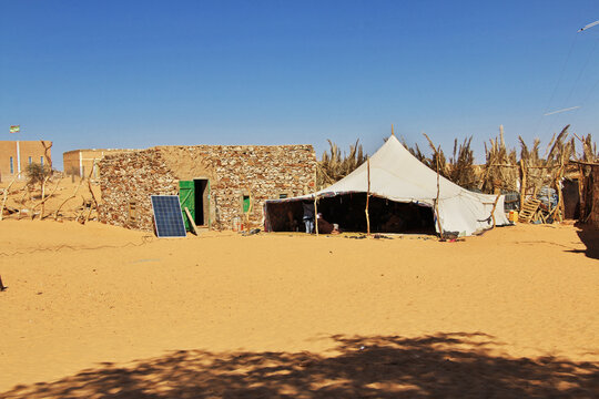 Small village in Sahara desert, Mauritania, West Africa