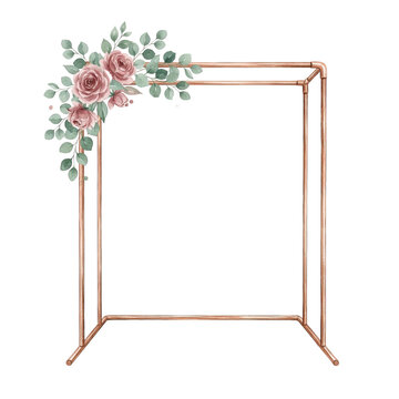 wedding arch clipart, watercolor wedding, floral wedding arch, wedding arbor png, pink drape arch, wooden wedding arch, boho wedding clipart, greenery archway, wedding backdrop, chuppah clipart, weddi
