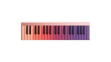 Colorful gradient piano keyboard with black and white keys © Rowan