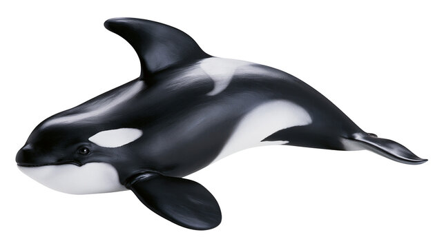 Orca whale toy with black and white markings