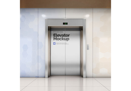 Elevator Mockup for Commercial Branding and Product Advertising