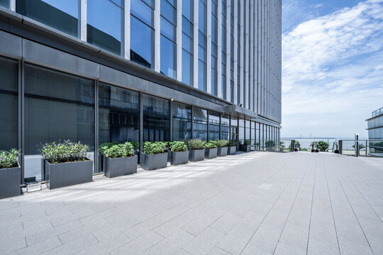 Vacant retail units in the commercial center of Cuiheng New Area, Zhongshan City, China.