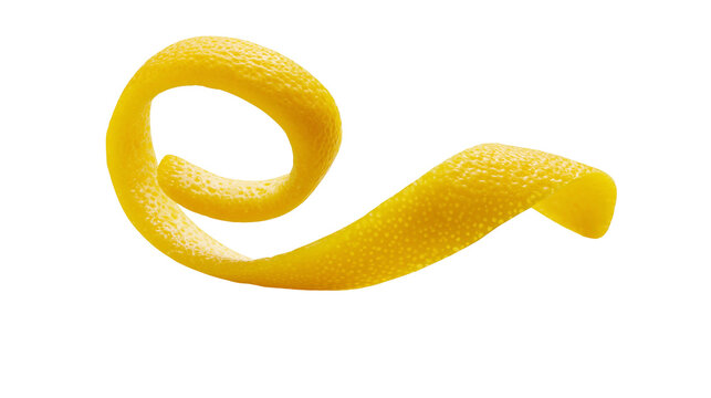 Yellow lemon peel twist spiral shape