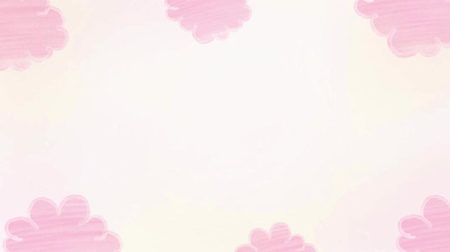 Soft pink cloud frame design with subtle wiggle motion animation for cute video background and overlay.