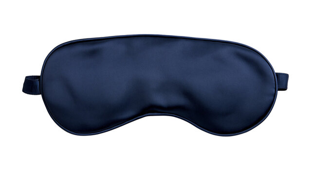 Dark blue satin sleep mask with elastic strap