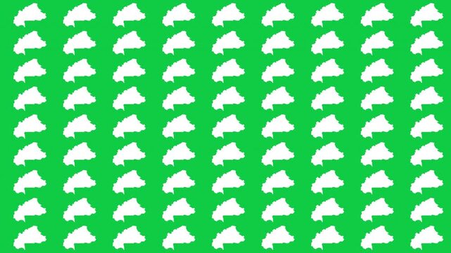 Burkina Faso map pattern scrolling perfect 15 second loop with green background