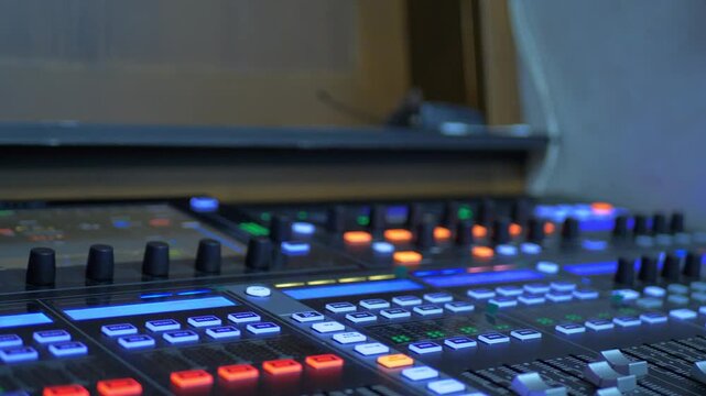 audio mixer faders and controls
