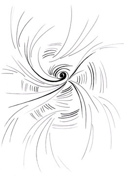 Abstract circular graphical pattern by swirling lines