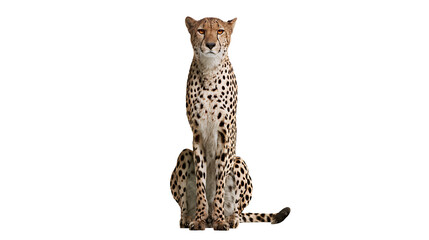 Cheetah sitting with spotted fur and alert eyes © Elowen