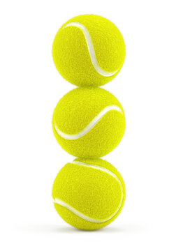 3 Tennis ball isolated on white - 3d rendering