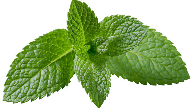 Fresh green mint leaves close-up