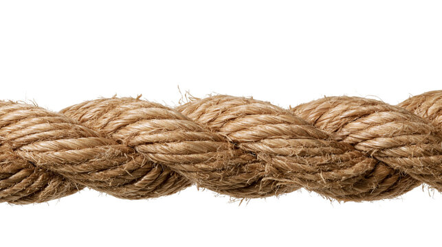 Thick braided natural fiber rope texture close-up