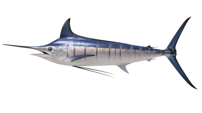 Blue Marlin Fish with Long Bill and Fins