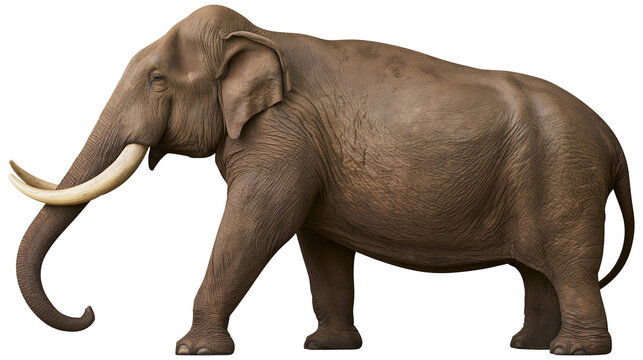 Large Asian elephant with tusks standing