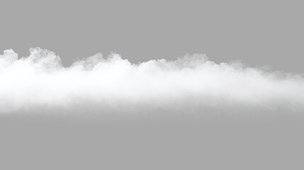 Fototapeta premium Clouds float in a horizontal line on a transparent background showing an overcast sky appearance