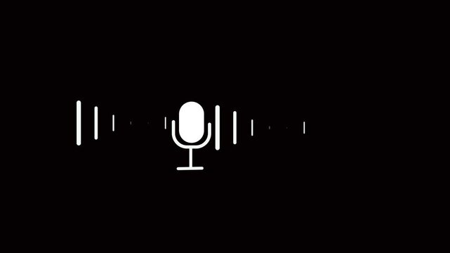 Microphone icon animation on green background 4k