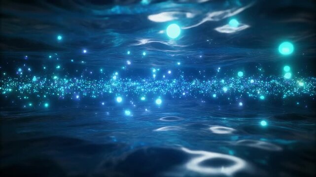 bioluminescent jellyfish swimming in deep ocean waters