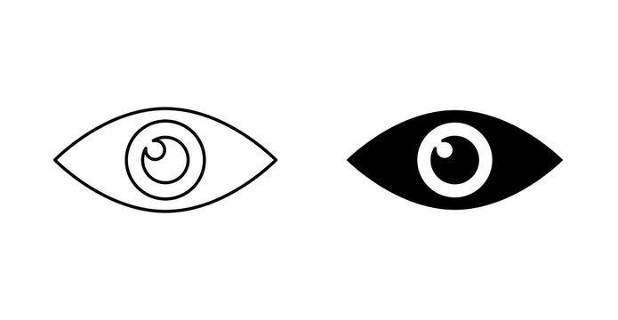 Eye View Icon, Visibility Preview and Watch Symbol Vector