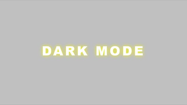 Dark mode ui text animation with glowing yellow typography for tech and software interface 4k