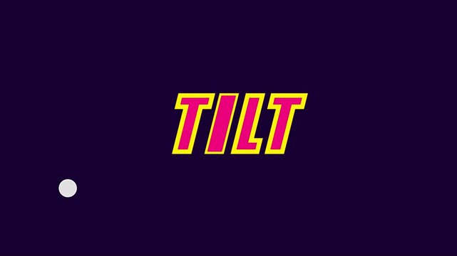 Dynamic tilt text animation with moving ball on dark purple 4k background, for modern motion, and digital projects